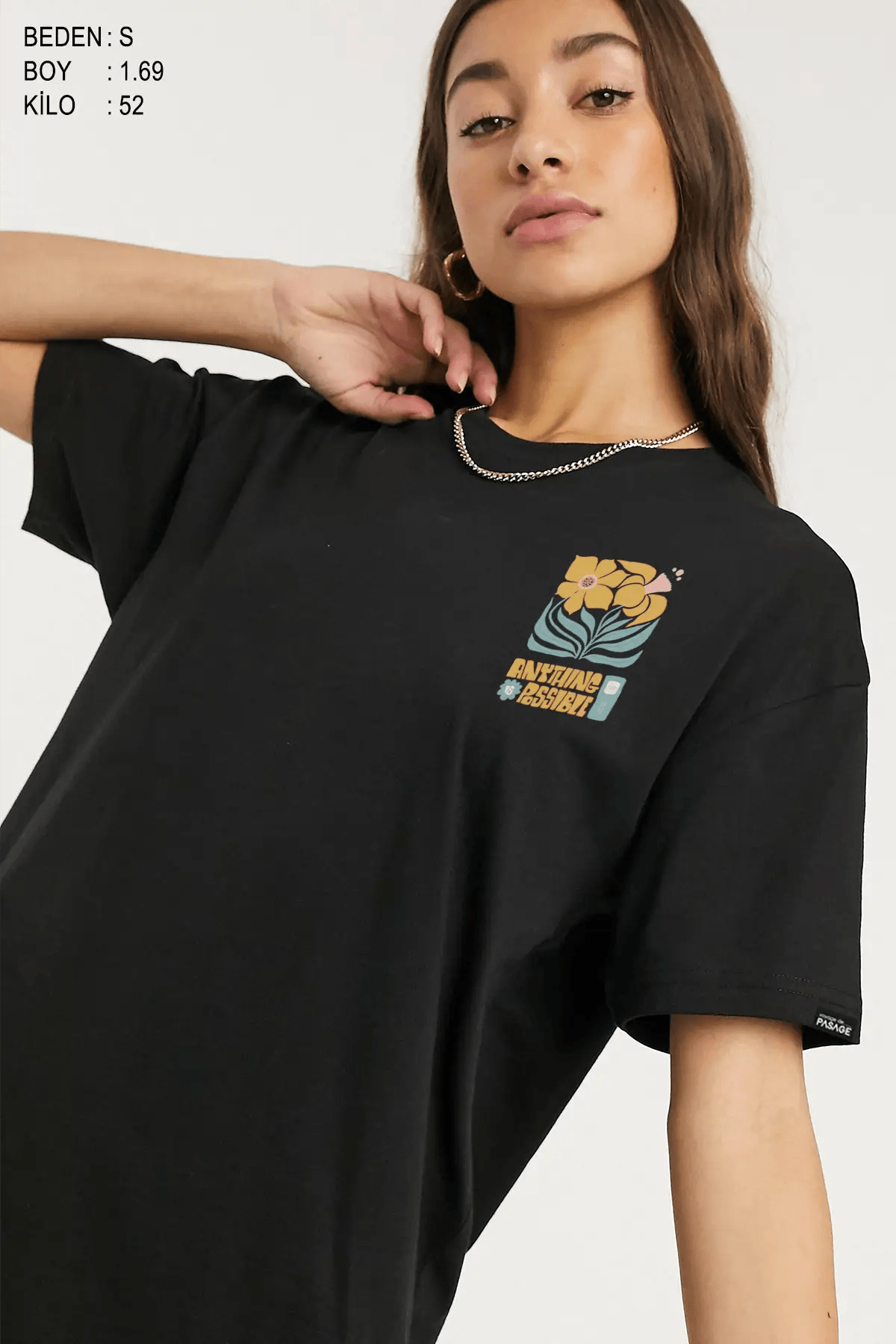 Anything Possible Oversize Kadın Tişört - PΛSΛGE