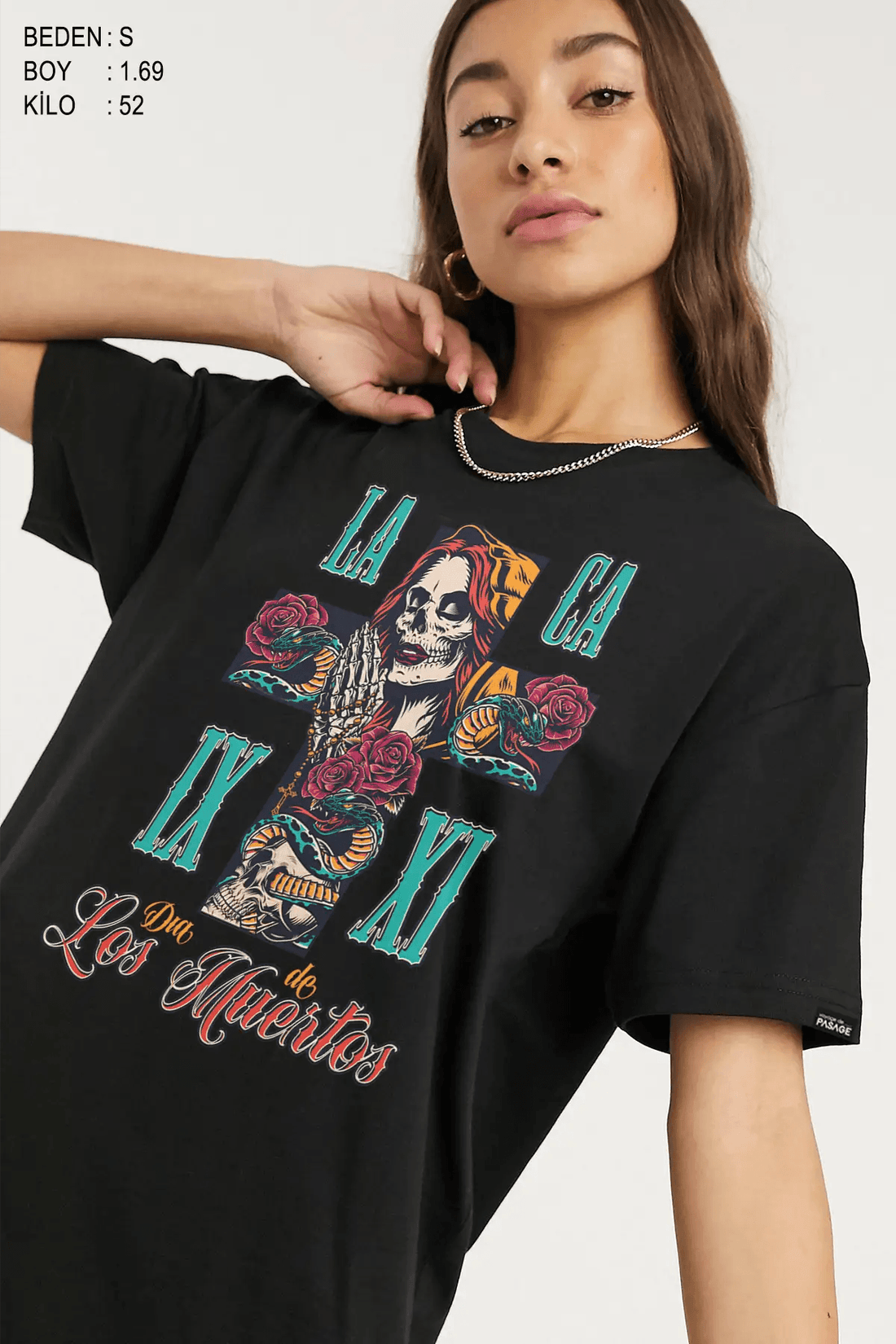 Los Muertos Oversize Kadın Tişört - PΛSΛGE