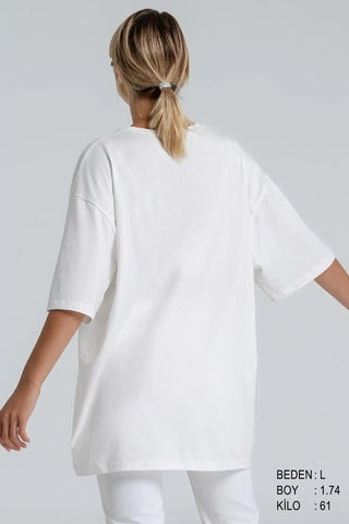 Authentic Oversize Kadın Tişört - PΛSΛGE
