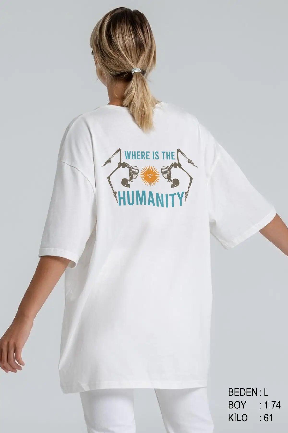Humanity Oversize Kadın Tişört - PΛSΛGE