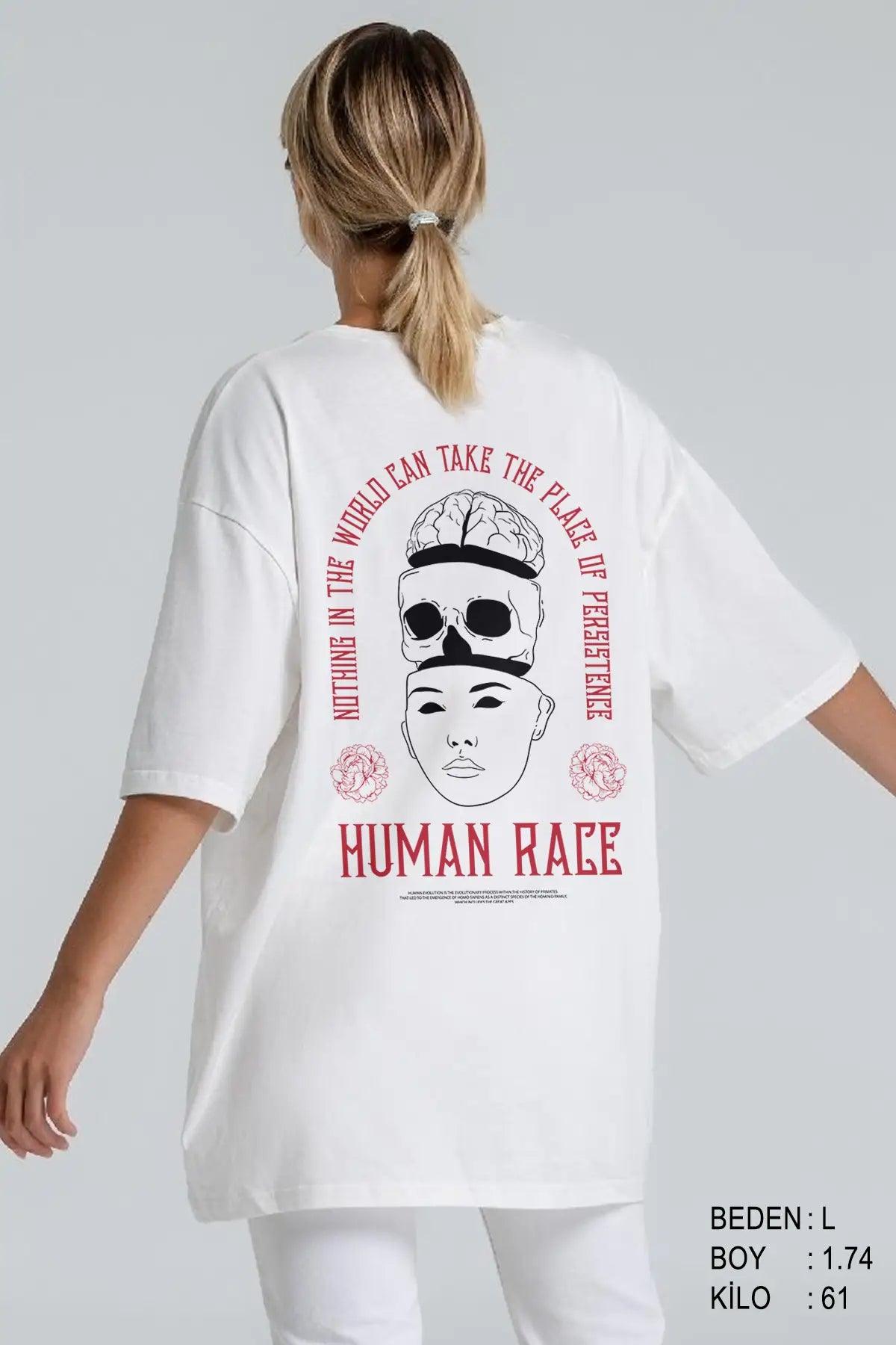 Human Race Oversize Kadın Tişört - PΛSΛGE