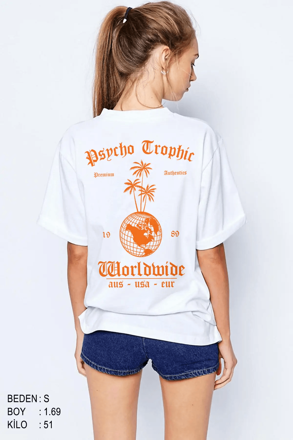 Psycho Tropic Oversize Kadın Tişört - PΛSΛGE