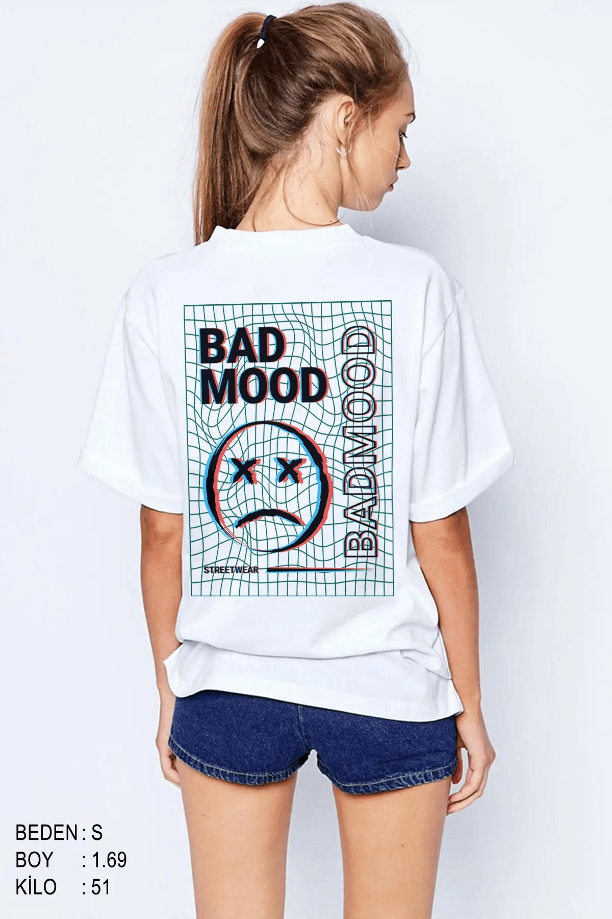 Bad Mood Oversize Kadın Tişört - PΛSΛGE