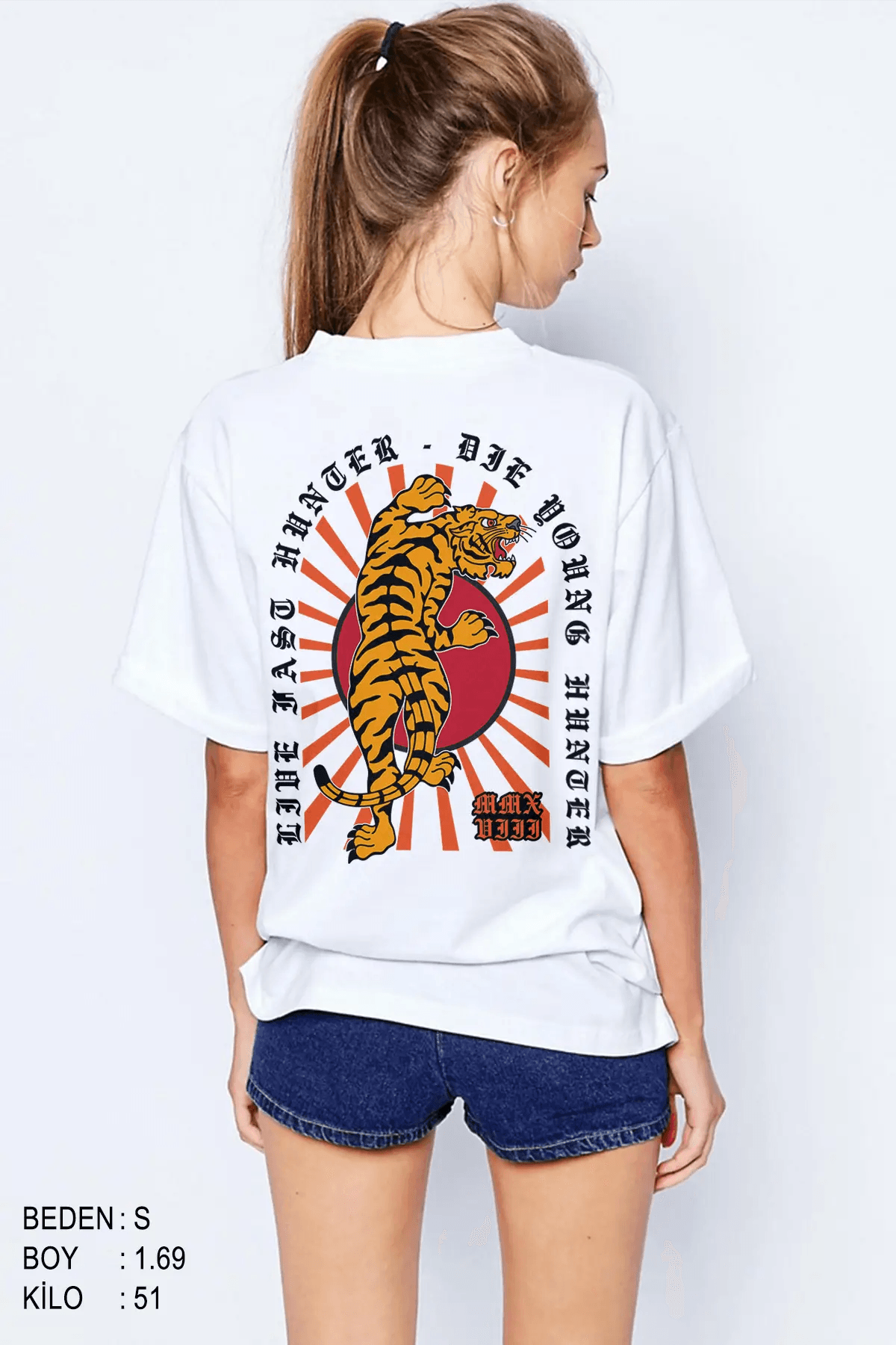 Japanese Tiger Oversize Kadın Tişört - PΛSΛGE