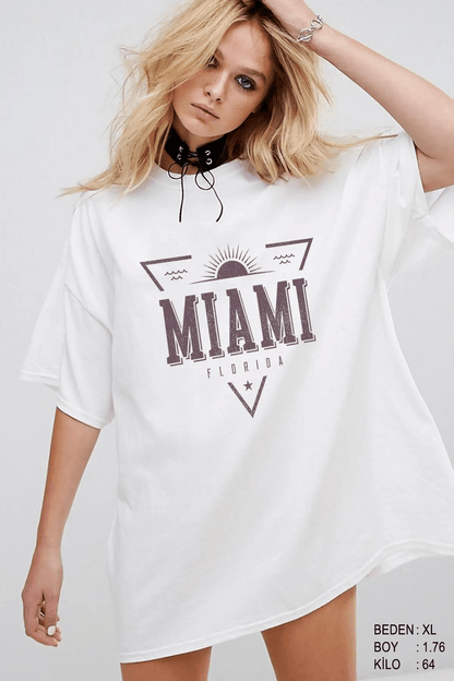 Miami Oversize Kadın Tişört - PΛSΛGE