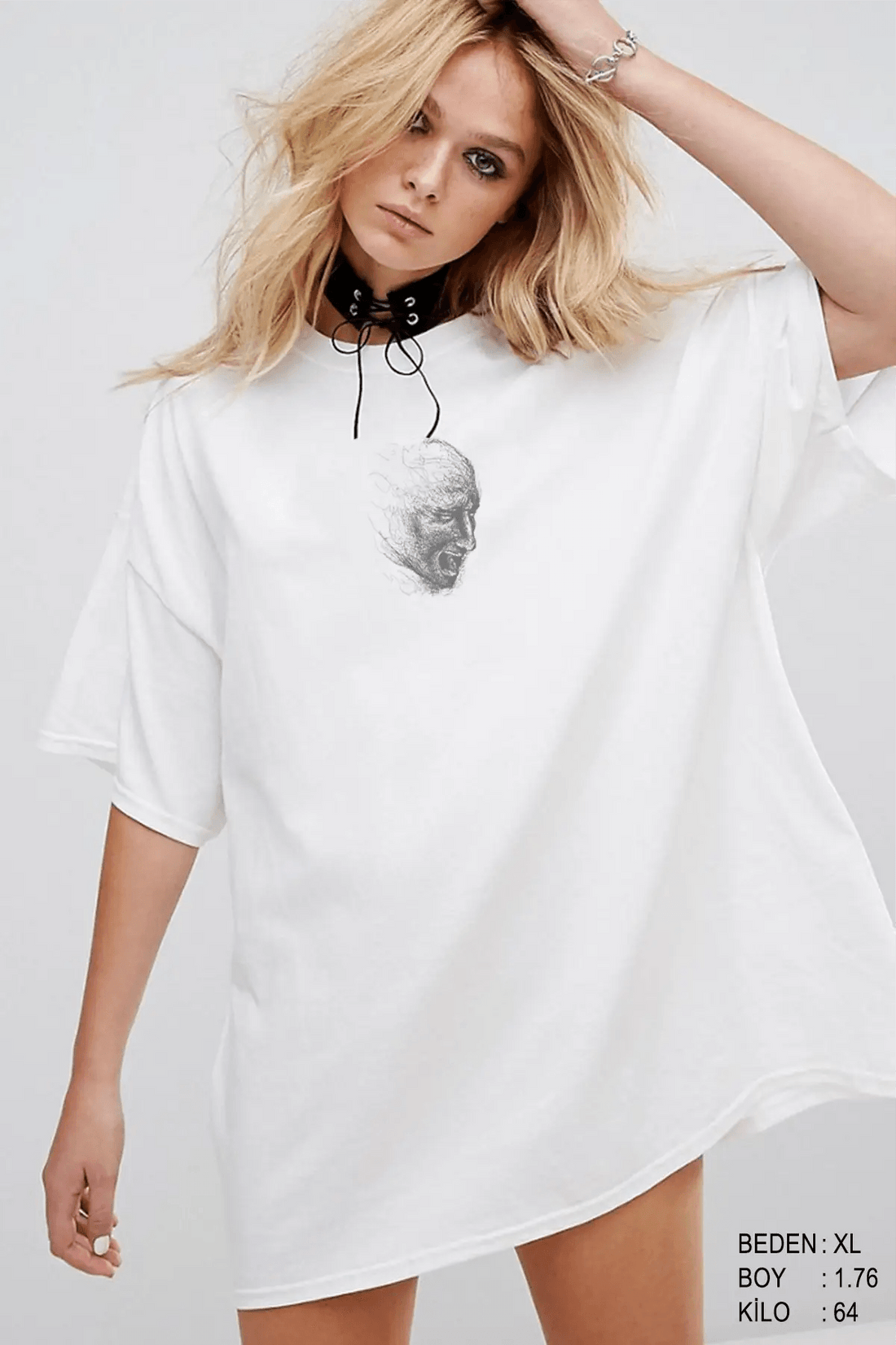 Scream Oversize Kadın Tişört - PΛSΛGE