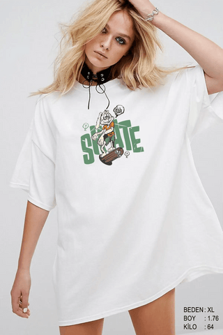 Skate Oversize Kadın Tişört - PΛSΛGE