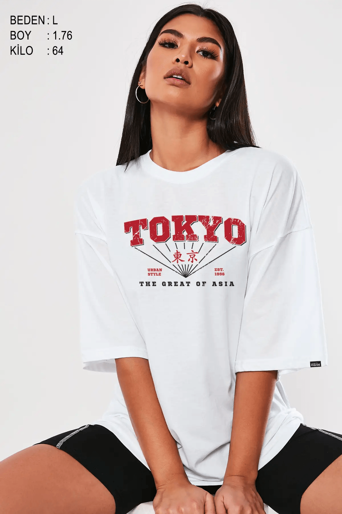 Tokyo Urban Oversize Kadın Tişört - PΛSΛGE