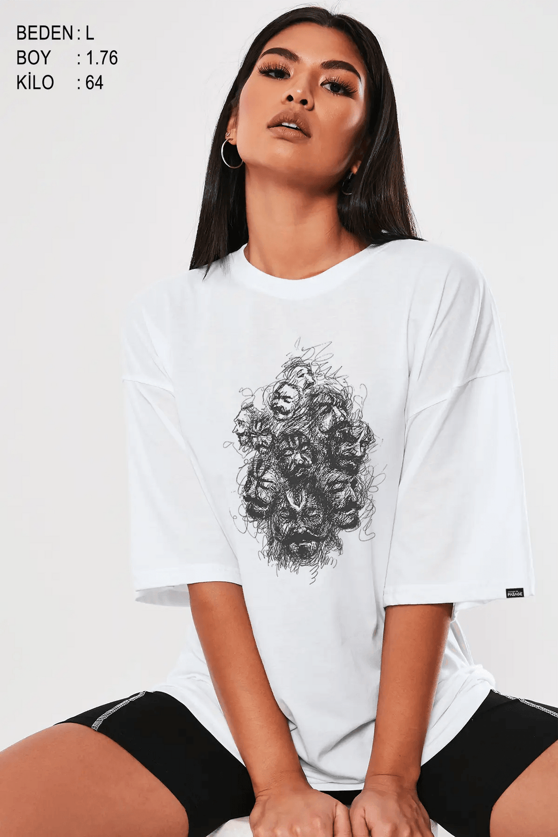 Complexity Oversize Kadın Tişört - PΛSΛGE